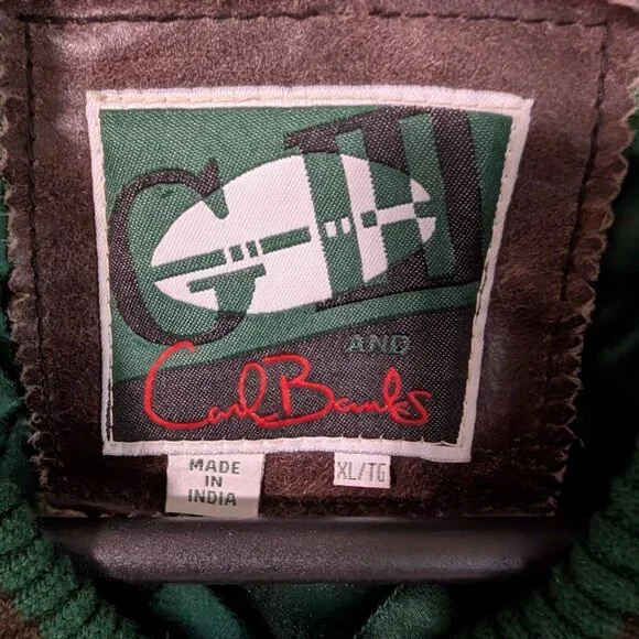New York Jets Vintage Wool Blend Jacket with Real Leather Sleeves - Picture 9 of 9
